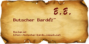Butscher Bardó névjegykártya